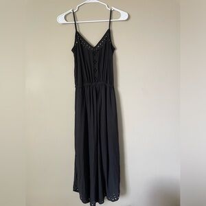 Spaghetti strap flowy Black Maxi Dress size small NWOT